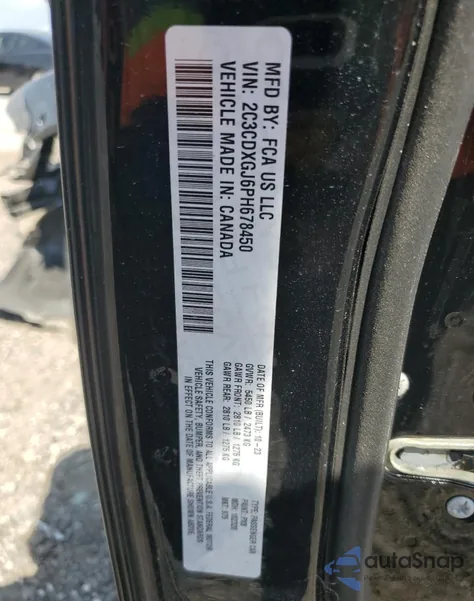 2023 Dodge Charger Scat Pack из США, поврежденный, VIN 2C3CDXGJ6PH678450